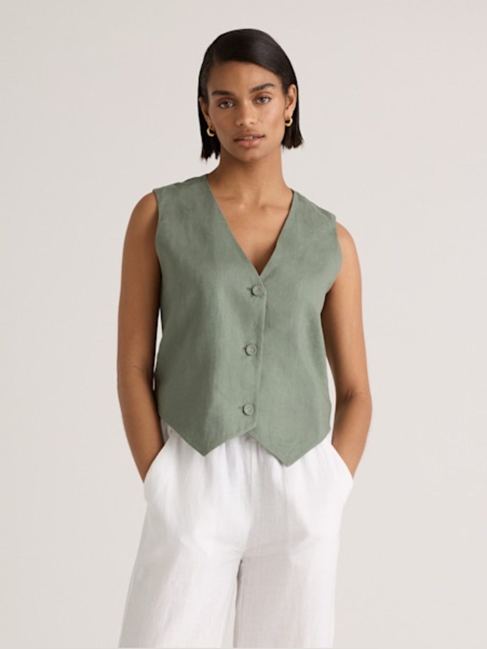 100% European Linen Vest